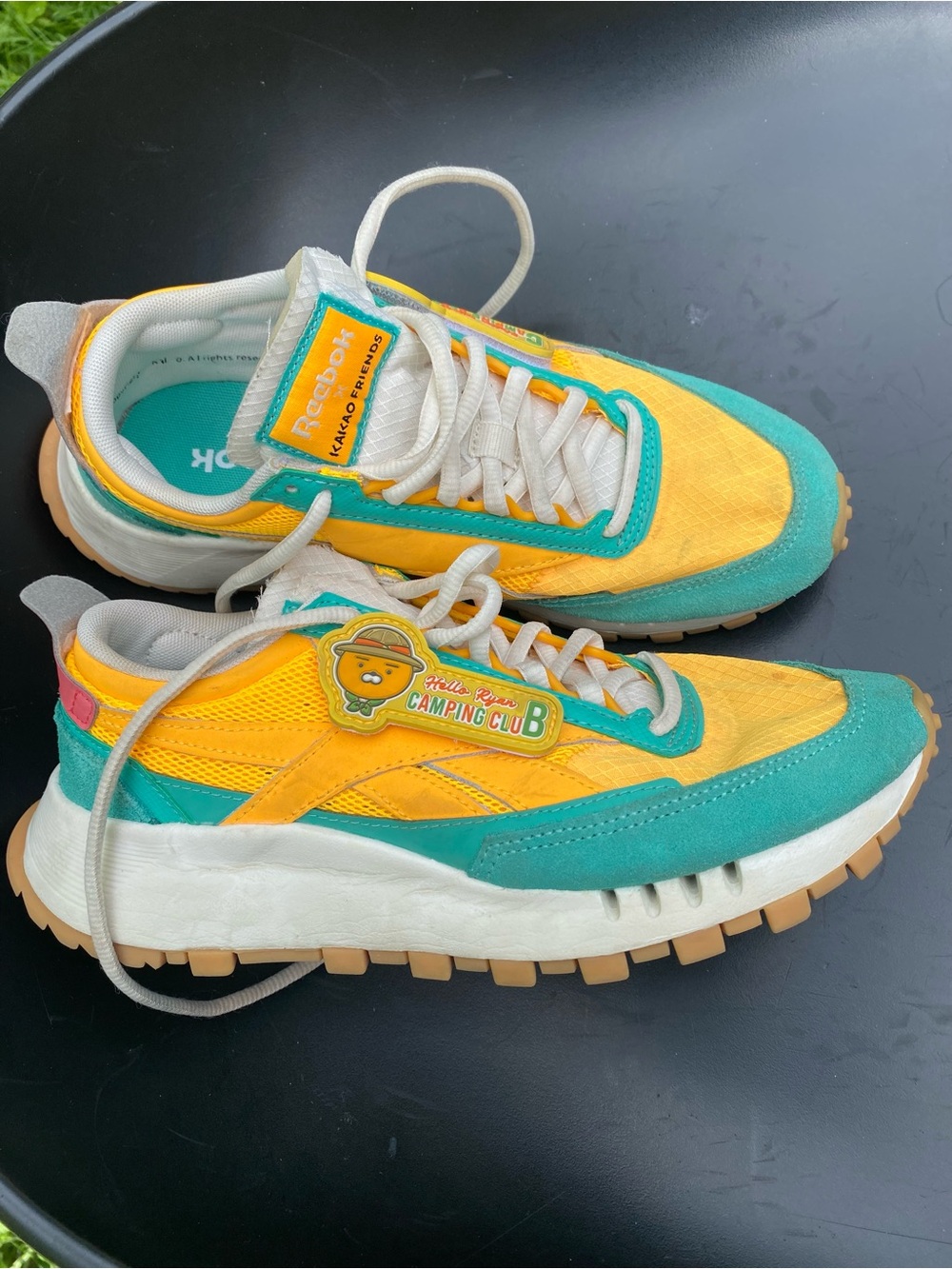 Reebok Kids Yellow & Teal Camping Club Sneakers